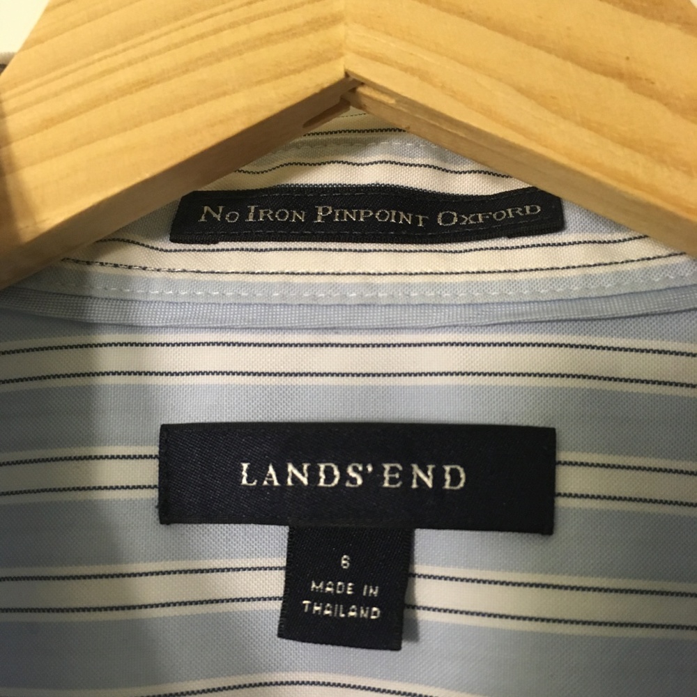 Lands' End Striped Oxford Shirt - Picture 2 of 4